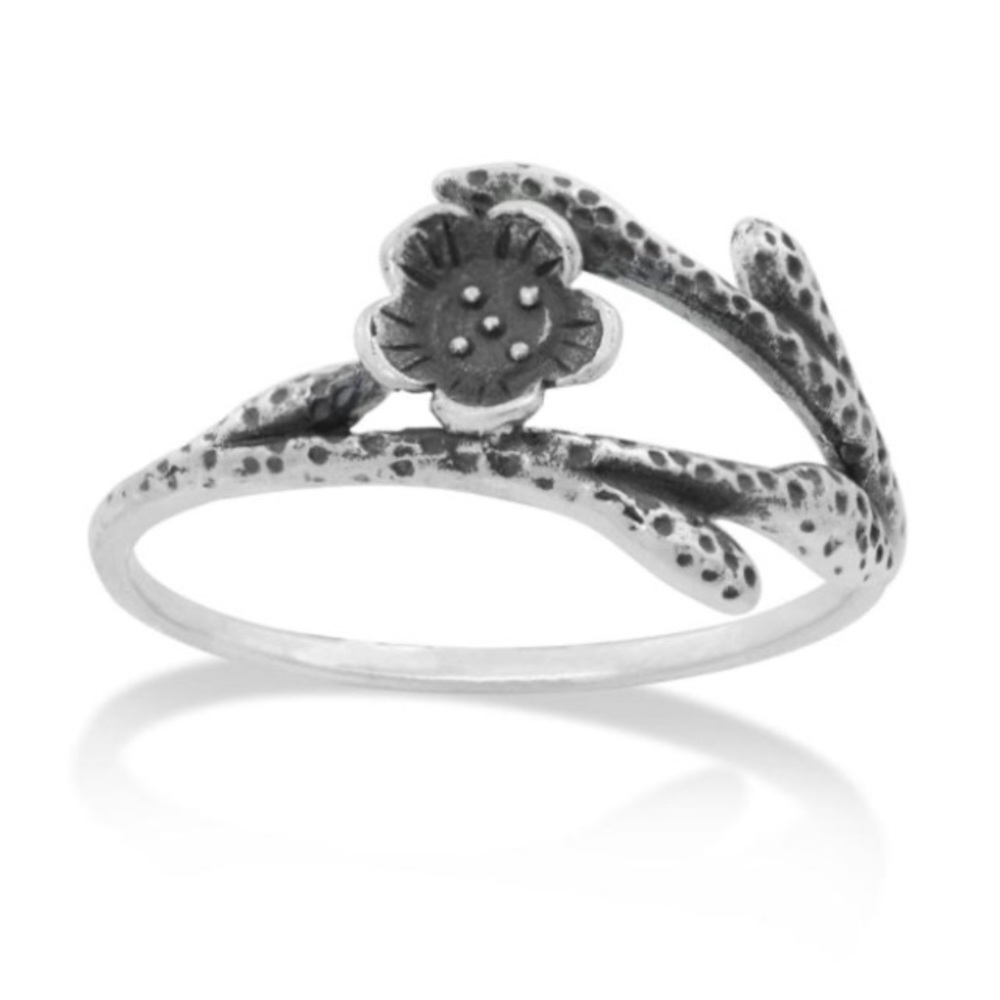 925 STERLING SILVER Flower Ring Size 5